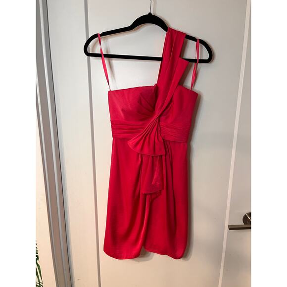 BCBGMAXAZRIA Palais One Shoulder Cocktail Dress Size 0 - Picture 3 of 11